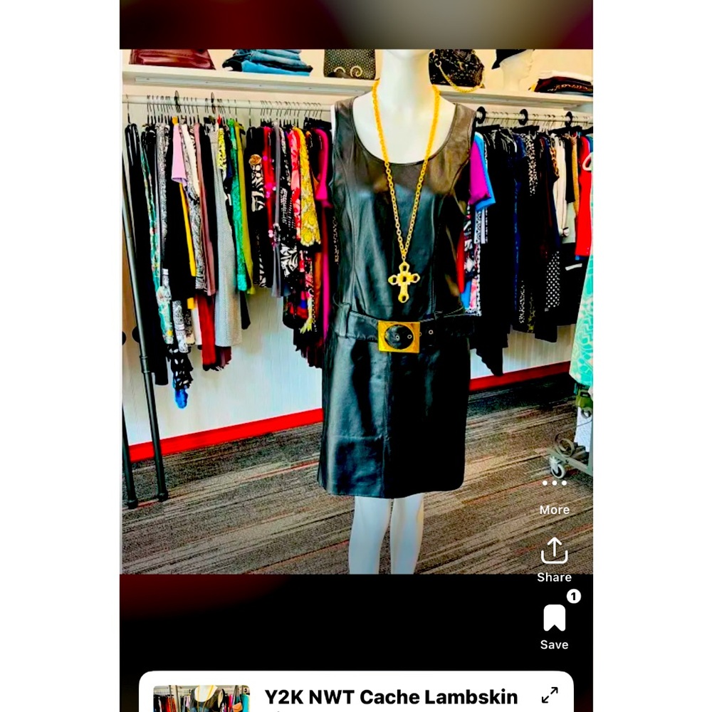 Beautiful cache size 6 black leather dress